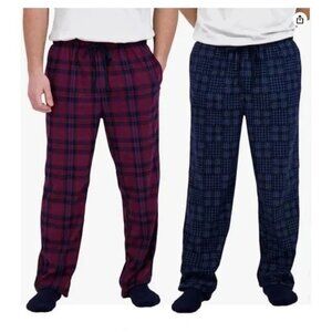 NEW Nautica Men's M 2-Piece Pajama Pants Set Red & Blue Plaid G1578